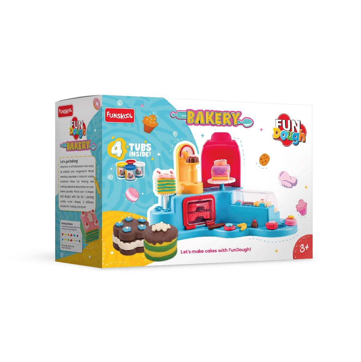 Funskool-Fundough Playset Bakery Set, Whip up your favorite pastries, pies, cookies, cookies and baked goods with Fundough, multicolour, dough, toy, shaping, sculpting, 3 years - Timbuktoon