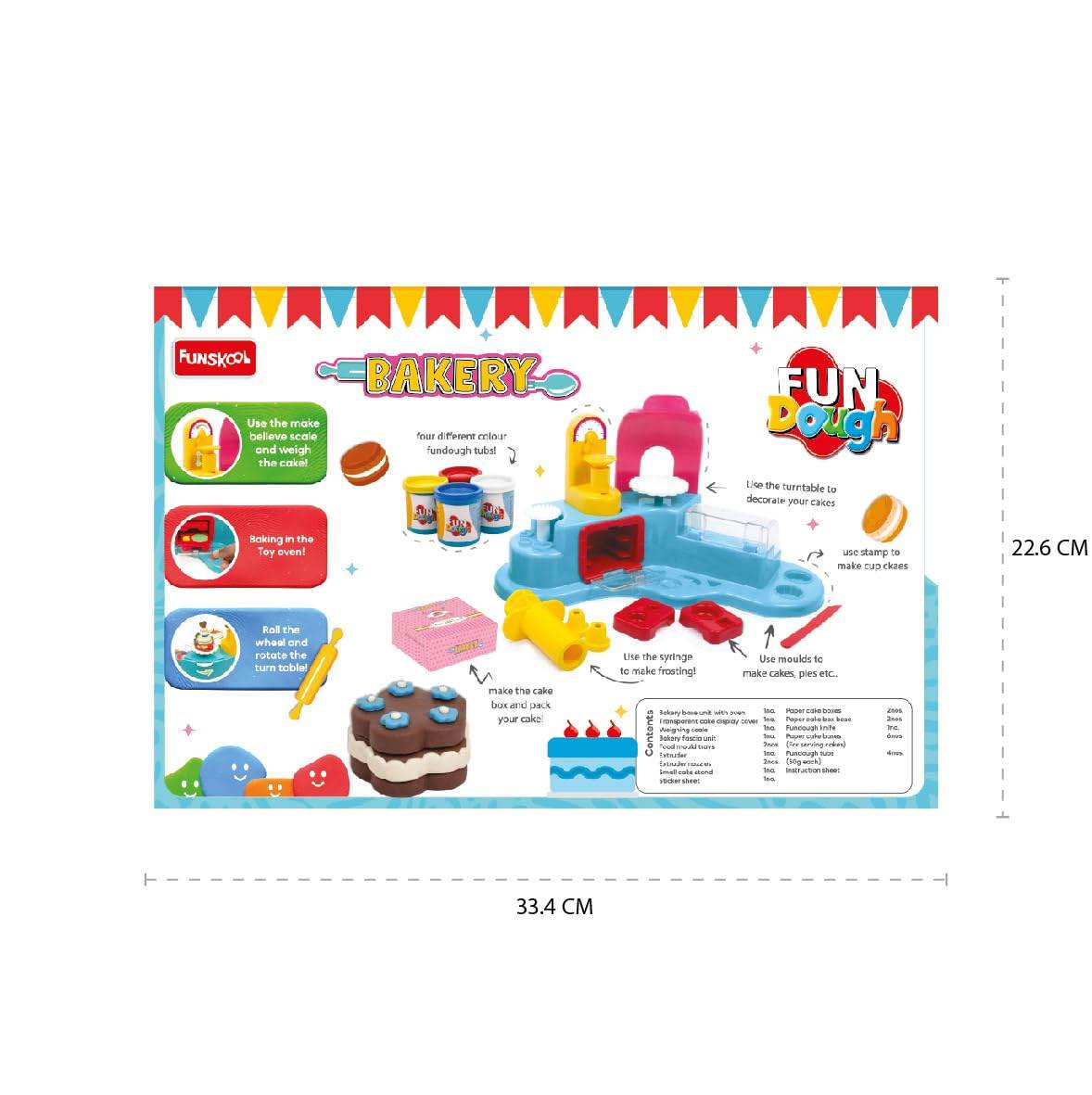 Funskool-Fundough Playset Bakery Set, Whip up your favorite pastries, pies, cookies, cookies and baked goods with Fundough, multicolour, dough, toy, shaping, sculpting, 3 years - Timbuktoon