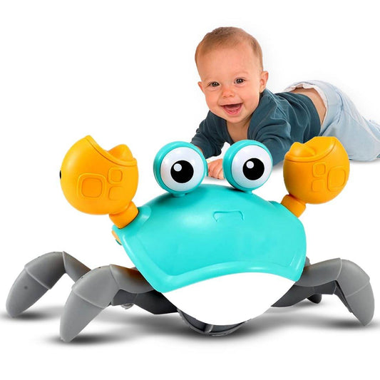 Electric Crawling Crab Toy – Interactive Musical Movement Toy for Infants & Toddlers (6-12 Months) Electric Musical Toy with Auto-Direction Change - Timbuktoon