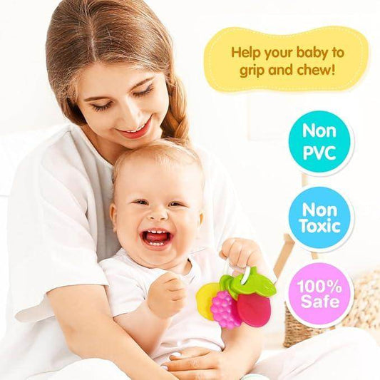 Funskool Giggles, Fruit Teether , Teether for Babies to soothen their gums, Easy to Grasp,hold and chew, 3 months & above, Infant Toys - Timbuktoon