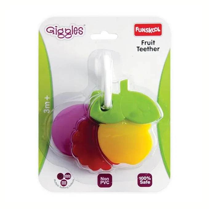 Funskool Giggles, Fruit Teether , Teether for Babies to soothen their gums, Easy to Grasp,hold and chew, 3 months & above, Infant Toys - Timbuktoon