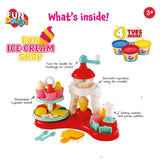DOUGH Funskool-Fundough Playset Ice Cream Shop, Make ice-Cream with Colourful, molds and extruder, Multicolour, Dough, Toy, Shaping, Sculpting, 3 Years - Timbuktoon