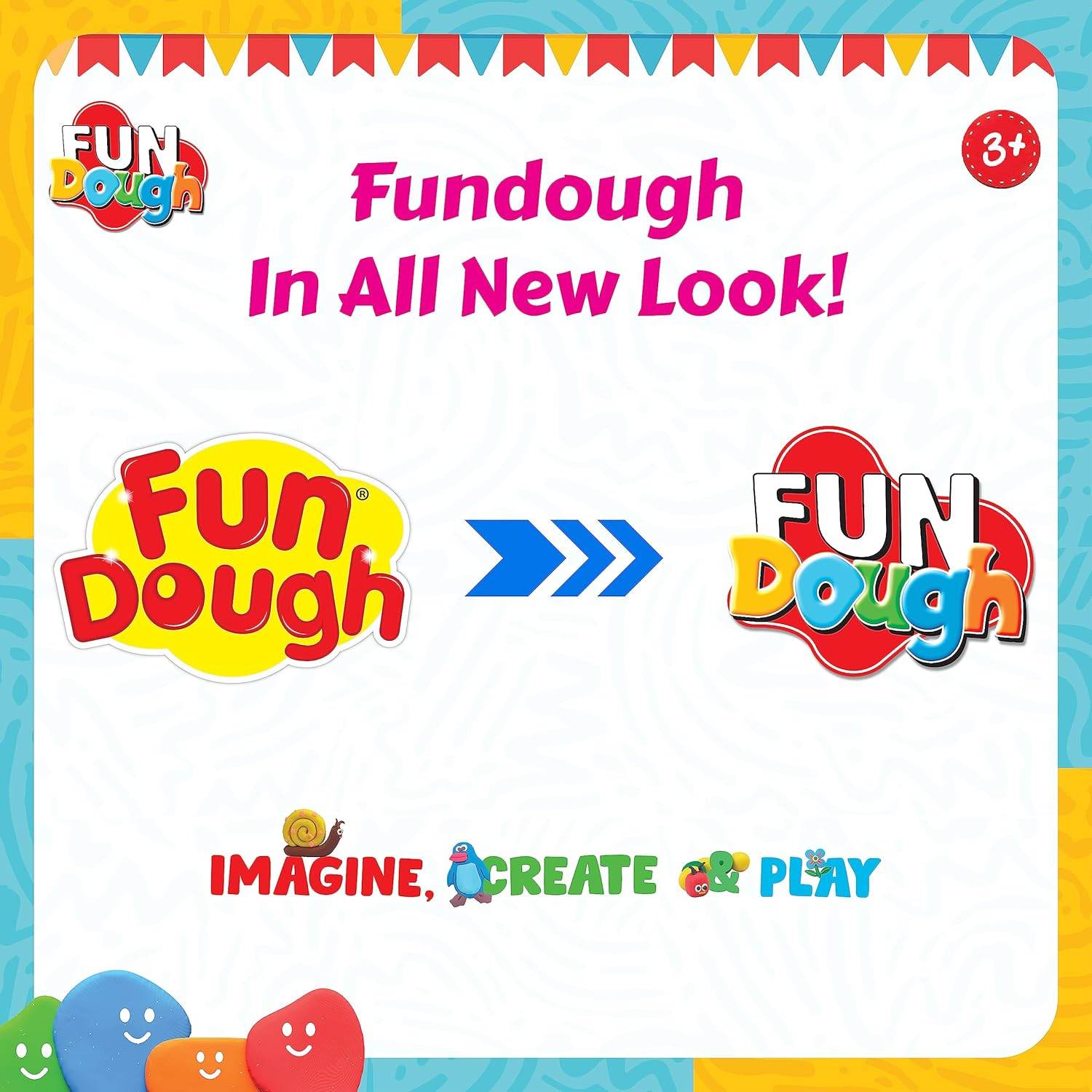 DOUGH Funskool-Fundough Playset Ice Cream Shop, Make ice-Cream with Colourful, molds and extruder, Multicolour, Dough, Toy, Shaping, Sculpting, 3 Years - Timbuktoon