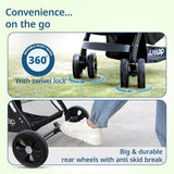LuvLap Galaxy Infant Stroller – Cushioned Seat, Adjustable Recline & Safety Harness, Easy-Fold Design for 0 to 3 Yrs (Black) - Timbuktoon