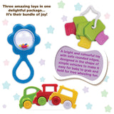 Giggles Funskool Gift Set Mini, Toy Set for Newborn Baby, Infants & Toddlers, Includes Rattle, Teether, Vehicle & Activity Toys With Development, Gift Set for Babies, Multicolor Age 5+ Months - Timbuktoon