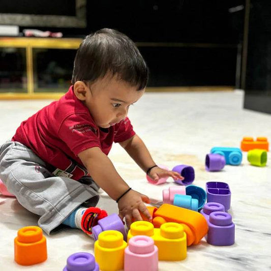 Zephyr Learning Steps - Infant Blocks-4, Montessori Toys for Babies, Early Development, Soft Building Blocks, Block Sets, Colors and Counting, Premium Blocks, Stack Toy, Toddler Block Toys, 36 Pieces - Timbuktoon