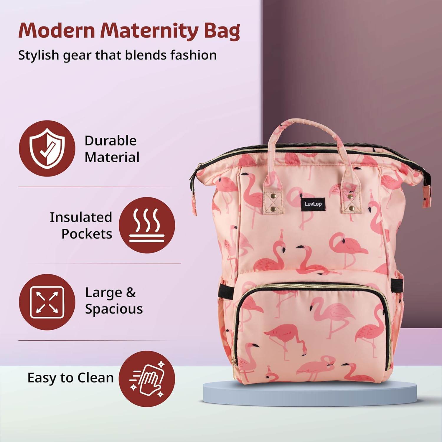 LUVLAP Lily Multifunctional Waterproof Diaper Bag for Mothers for Travel, Mother Travelling Bag, Backpack Cum Tote bag for Mothers, Large storage capacity - Timbuktoon