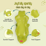 LuvLap Bubble Baby Bathtub (White & Green) & Anti Slip Baby Plastic Bath Chair (Green), Bathtub with Drain Plug, Baby Bath Seat/Sling with Non Slip Suction Base, Baby Bathing Essential - Timbuktoon