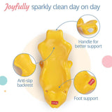 Bubble Baby Bathtub (White & Orange) & Anti Slip Baby Plastic Bath Chair (Yellow) - Timbuktoon