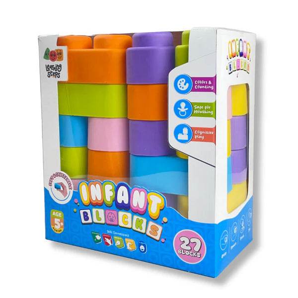 Zephyr Learning Steps - Infant Blocks-3, Montesorri Toys for Babies, Early Development, Soft Building Blocks, Block Sets, Colors and Counting, Premium Blocks, Stack Toy, Toddler Block Toys - Timbuktoon
