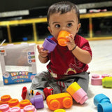 Zephyr Learning Steps - Infant Blocks-4, Montessori Toys for Babies, Early Development, Soft Building Blocks, Block Sets, Colors and Counting, Premium Blocks, Stack Toy, Toddler Block Toys, 36 Pieces - Timbuktoon