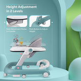 R for Rabbit Little Feet Baby Walker for Kids 9–18 Months | 2-in-1 Activity Walker with Detachable Toy Bar, Adjustable Height & Foldable Design(Green)
