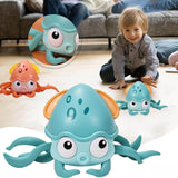 Musical Crawling Octopus Toy for Babies | Interactive Dancing, Wiggling & Sensory Movement Toy | Auto Obstacle Avoidance | Engaging Tummy Time Companion - Timbuktoon