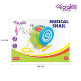 Giggles Funskool Pull Along Musical Snail, with Xylophone & Drum, Activity & Learning Toys for Babies, Toddlers, Encourage Walking, Improve Balance, Multicolour, Gift Set for Kids, Ages 12+ Months - Timbuktoon