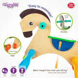 Funskool Giggles - My First Pony, Ride On Toy, Wooden, Ride-on for Toddlers, 18 Months +, Front and Back Movement, Motor Skills and Sense of Direction, Indoors - Timbuktoon