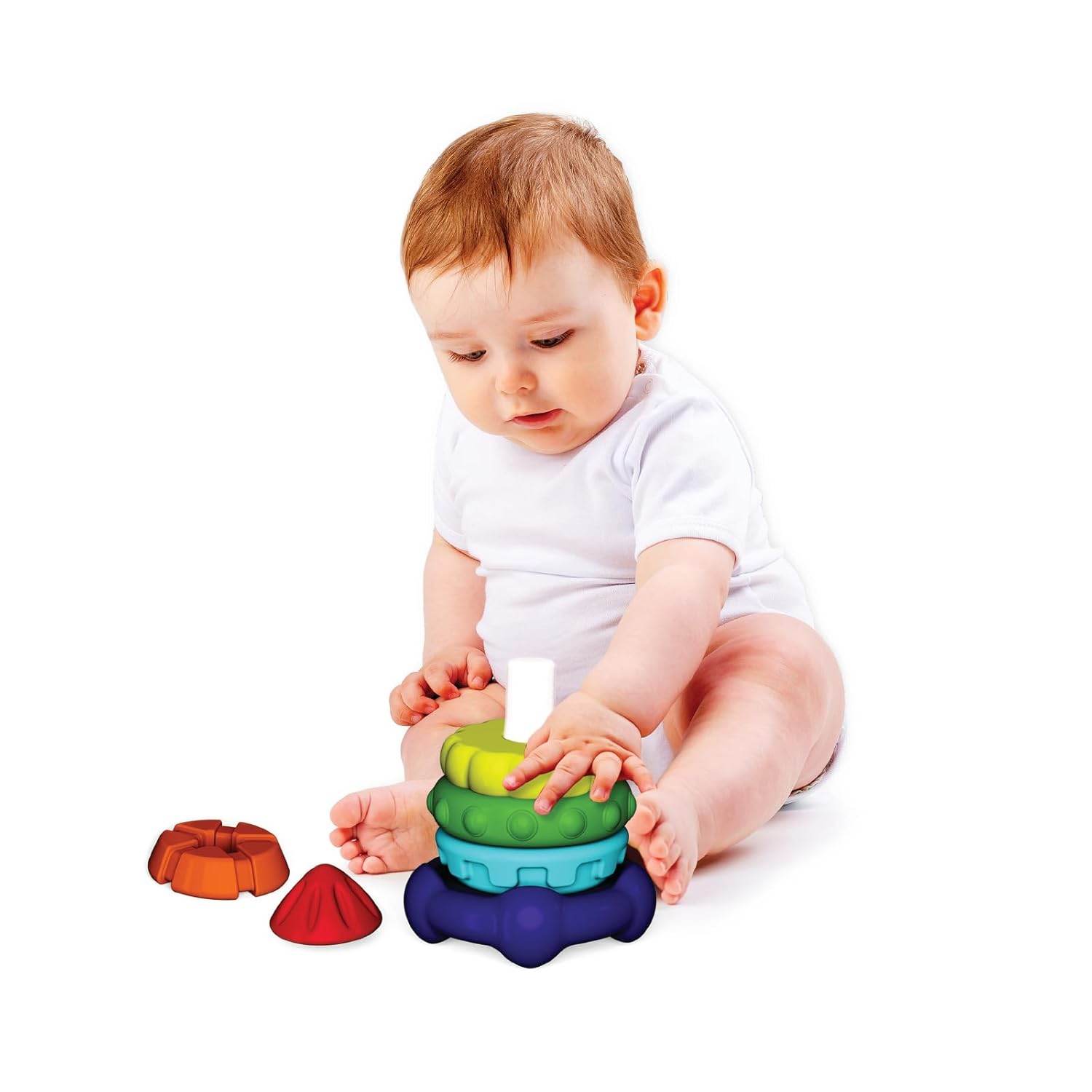 Giggles Funskool Stack A Rocket, Nesting & Stackable Textured Toy for Kids, Encourages Learning & Development, Fun Activity for Babies, Gift Set for Kid, Age 6+ Months - Timbuktoon