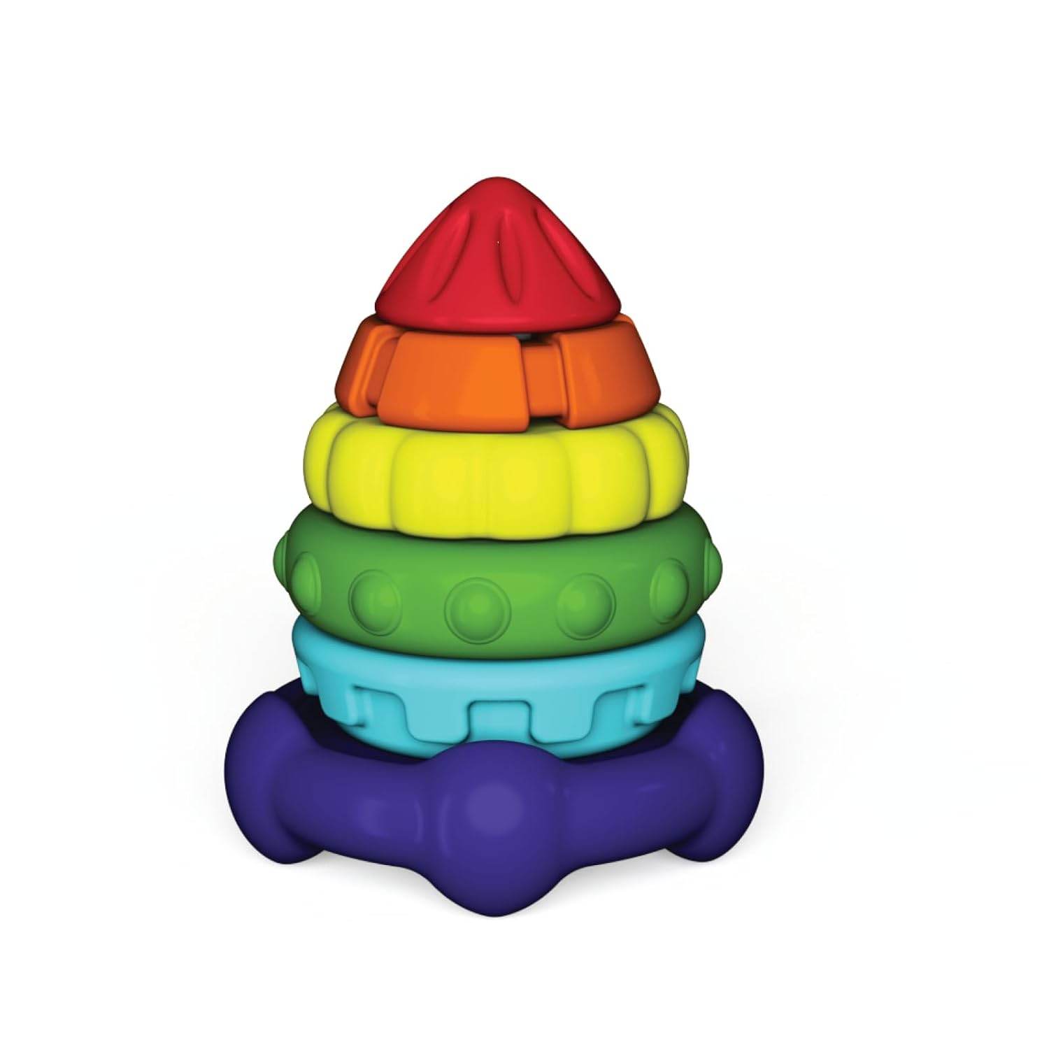 Giggles Funskool Stack A Rocket, Nesting & Stackable Textured Toy for Kids, Encourages Learning & Development, Fun Activity for Babies, Gift Set for Kid, Age 6+ Months - Timbuktoon