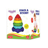 Giggles Funskool Stack A Rocket, Nesting & Stackable Textured Toy for Kids, Encourages Learning & Development, Fun Activity for Babies, Gift Set for Kid, Age 6+ Months - Timbuktoon