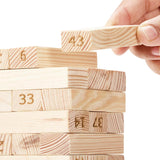 Simmar Wooden Stacking Tower Game – 54 Premium Hardwood Blocks & 4 Dice | Fun Party & Family Game for 6+ Years - Timbuktoon