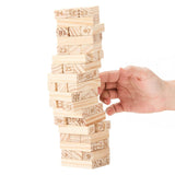 Simmar Wooden Stacking Tower Game – 54 Premium Hardwood Blocks & 4 Dice | Fun Party & Family Game for 6+ Years - Timbuktoon