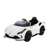 Toy House 127 7.6A Sports Ride-On Car for Kids – White Stylish battery-powered car with Bluetooth music, LED lights, remote control & 2 opening doors. A fun and feature-packed ride for little drivers! - Timbuktoon