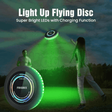 Light-Up LED Flying Disc – Glow-in-Dark Rechargeable Frisbee with Auto Lighting, Smart Play Modes, Rounded Corners, and Non-Slip Grip – Perfect for Boys, Girls, and Outdoor Fun - Timbuktoon