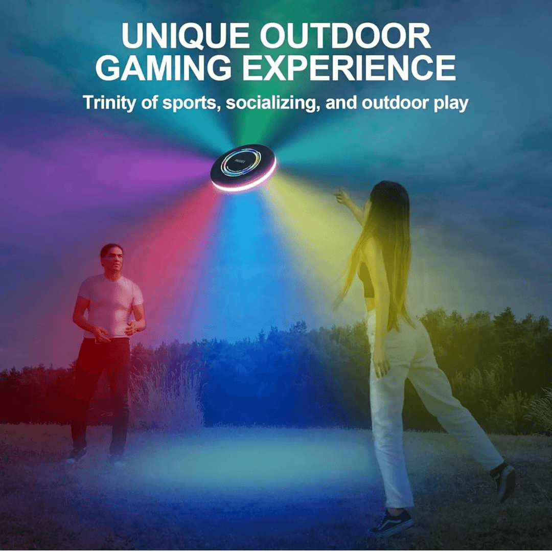 Light-Up LED Flying Disc – Glow-in-Dark Rechargeable Frisbee with Auto Lighting, Smart Play Modes, Rounded Corners, and Non-Slip Grip – Perfect for Boys, Girls, and Outdoor Fun - Timbuktoon