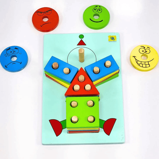 Wooden Shape Sorter Clown – Fun Learning Toy for Toddlers Bright and colorful clown-themed sorter to teach shapes and coordination. - Timbuktoon