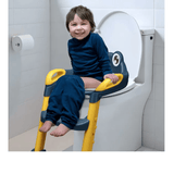Luv Lap LuvLap Trainer Potty Seat with Ladder, Fits Standard Toilets, Potty Training for Boys & Girls 1+ Years, Safe & Easy Use, Yellow & Blue - Timbuktoon