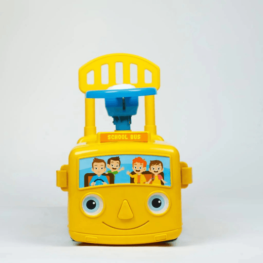 UA Toys School Bus Ride-On Toy for Kids – Push Car with Steering Wheel Bright yellow design with backrest support, perfect for toddlers' indoor and outdoor play. - Timbuktoon