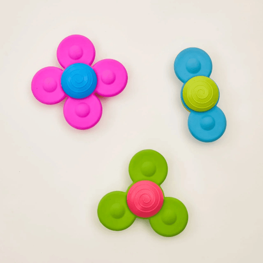 Baby Spinner Toy – Early Development Sensory Toy with Suction Base Improves fine motor skills and hand-eye coordination through colorful, safe spinning fun. - Timbuktoon