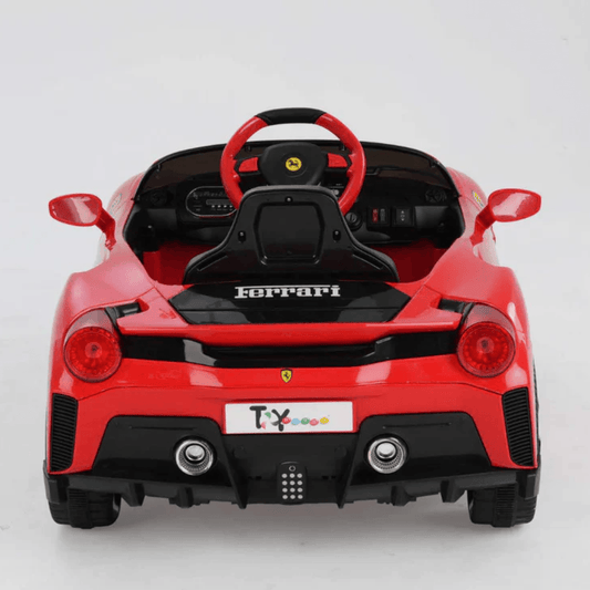Toy House F8 Rechargeable Ride-On Car with Remote – Red Battery-operated ride-on car with 12V power and safety remote. A perfect blend of fun, control, and style for kids. - Timbuktoon