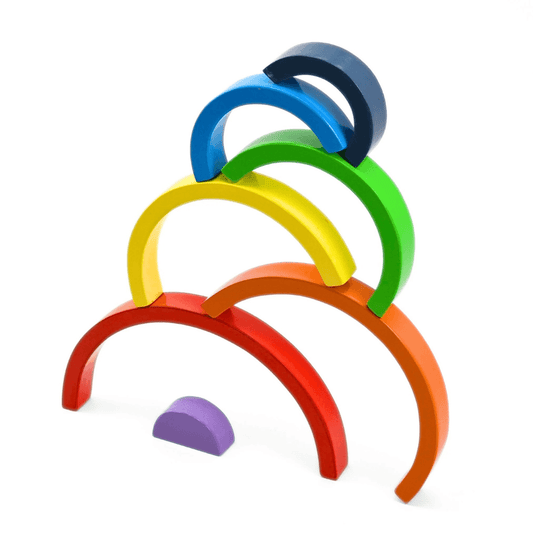 Wooden Rainbow Arches – Educational Stacking Toy (Montessori Inspired) Enhances fine motor skills, coordination, and imagination. - Timbuktoon