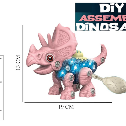 Joy Junction Take Apart Dinosaur Toy | DIY Dinosaur Building Toy with Music & Lights | Educational STEM Dino Toy with Screwdriver for Kids 3+ Years