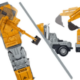 Joy Junction 1:24 Scale Die-cast Engineering Truck with Detachable Trailer & Mini Construction Vehicle – Pull Back Alloy Metal Toy Truck for Kids