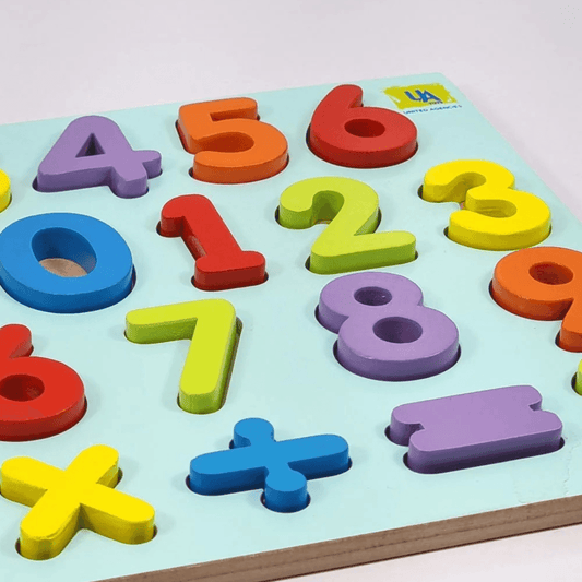 Raised Number & Symbol Puzzle by UA Toys – Educational Puzzle for Kids Fun and tactile way to introduce counting, addition, and subtraction. - Timbuktoon