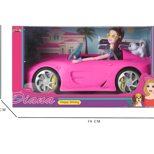 Joy Junction Diana Series Set – Beautiful Dazzling Doll with Trendy Clothes and Accessories, Fashion Toy for Girls (Car Included)