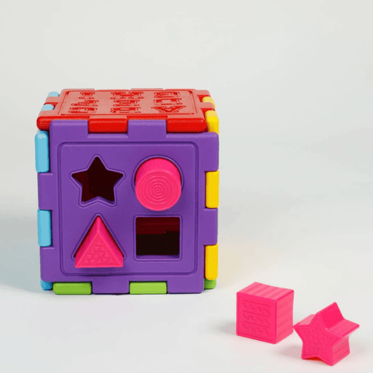 Girnar Activity Cube – 5-in-1 Educational Wooden Toy for Toddlers | Includes Shape Sorter, Bead Maze, Clock, Spinning Gears & Number Blocks | Enhances Fine Motor Skills, Problem-Solving & Early Learning - Timbuktoon