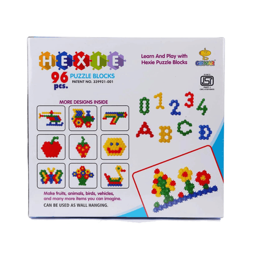 HEXIE Puzzle Blocks – Colorful Interlocking Educational Toy for Kids | Enhances Creativity, Fine Motor Skills & Spatial Thinking | Ideal for STEM Learning & Open-Ended Play - Timbuktoon