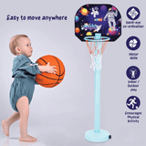 Space Basketball Set for Kids | 5-Level Adjustable Height with Stand & Ball Indoor & Outdoor Sports Toy for Ages 2+ | Easy Setup | Ideal Birthday Gift - Timbuktoon