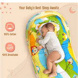 Luv Lap LuvLap Baby Mattress with Mosquito Net, Thick Base Bedding Set with Soft Pillow and Zip Closure, Suitable for Babies 6 Months+, Fun Cars Print Design, Size 75x40x40 cm Multicolor - Timbuktoon