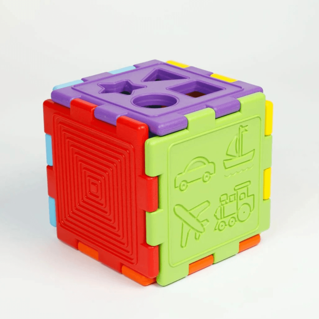 Girnar Activity Cube – 5-in-1 Educational Wooden Toy for Toddlers | Includes Shape Sorter, Bead Maze, Clock, Spinning Gears & Number Blocks | Enhances Fine Motor Skills, Problem-Solving & Early Learning - Timbuktoon