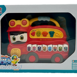 Joy Junction Piano for Kids – Keyboard Musical Instrument Toy with Flashing Lights, Animal Sounds & Songs | Fun Educational Musical Toy for Children (Fire Engine – Red)