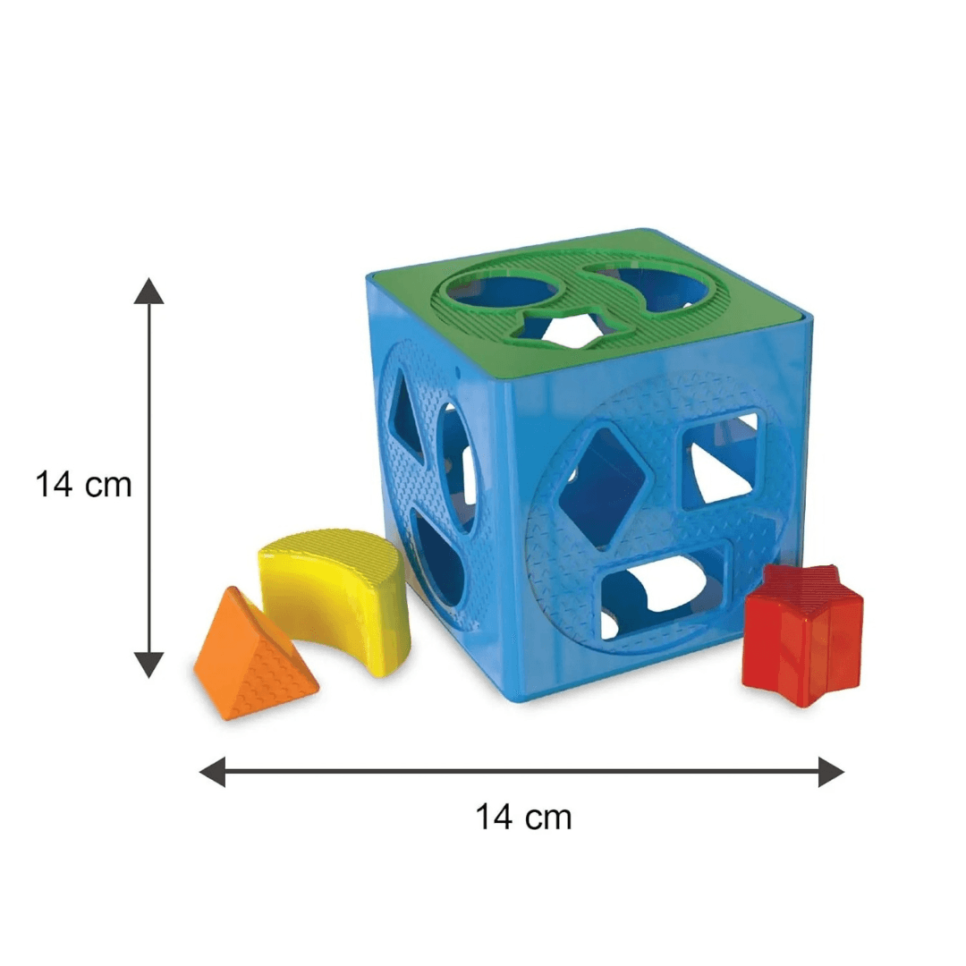 Giggles- 2 in 1 Toddler Multicolour Giftset,Shape Sorting Cube and Aeroplane Pull Along Toy, Develops Motor Skills,18 Months and Above, Infant & Pre-School Toys - Timbuktoon