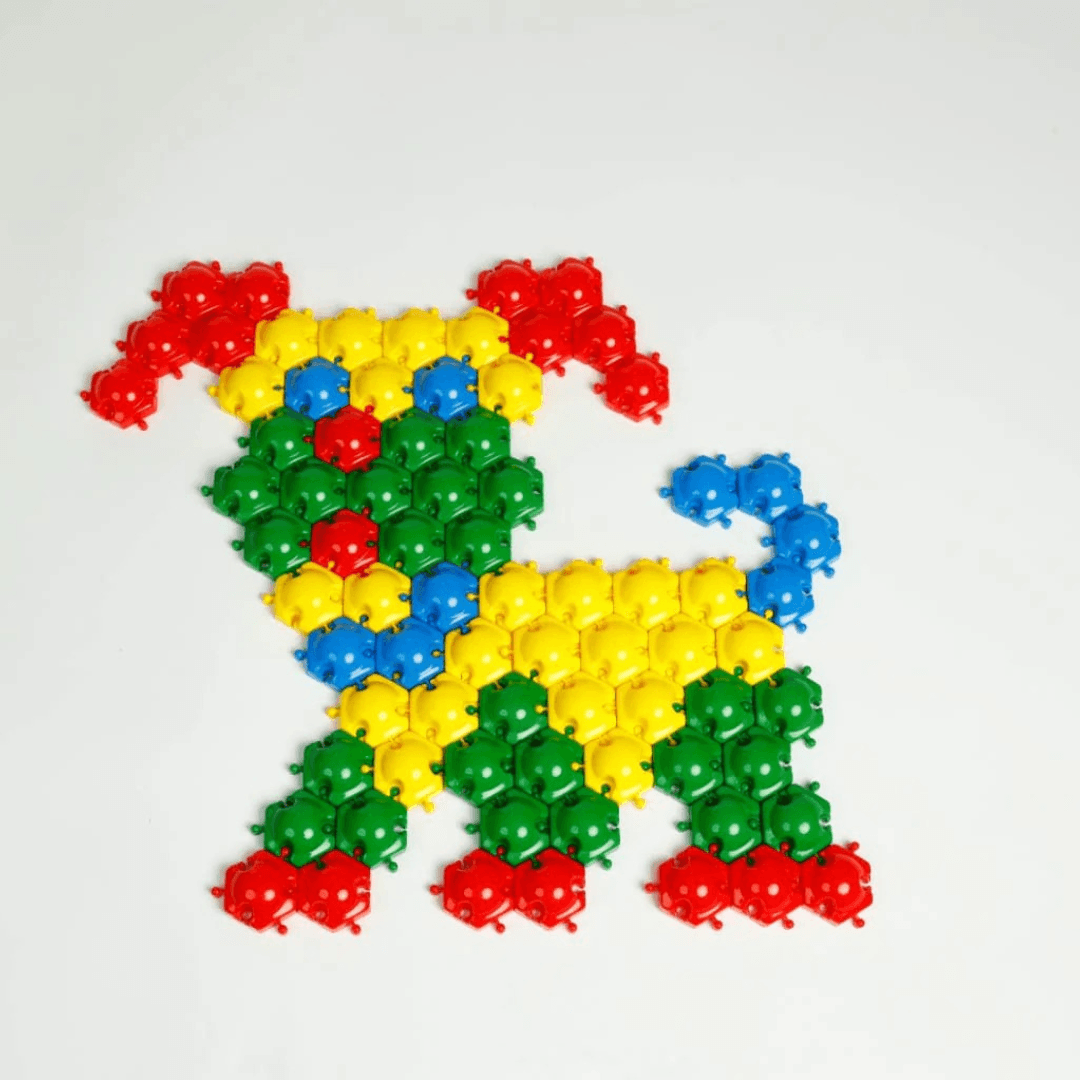 HEXIE Puzzle Blocks – Colorful Interlocking Educational Toy for Kids | Enhances Creativity, Fine Motor Skills & Spatial Thinking | Ideal for STEM Learning & Open-Ended Play - Timbuktoon