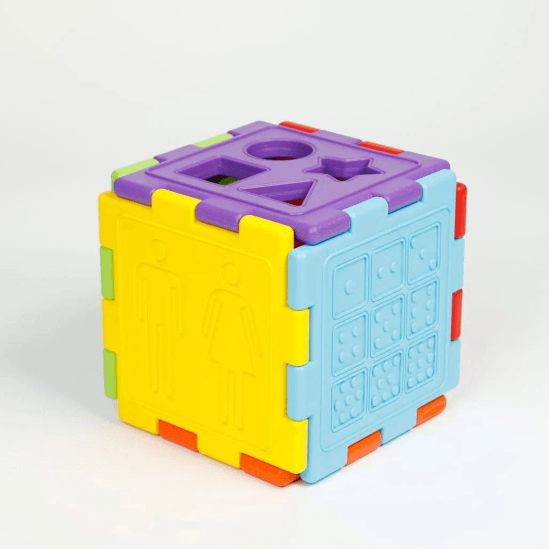 Girnar Activity Cube – 5-in-1 Educational Wooden Toy for Toddlers | Includes Shape Sorter, Bead Maze, Clock, Spinning Gears & Number Blocks | Enhances Fine Motor Skills, Problem-Solving & Early Learning - Timbuktoon