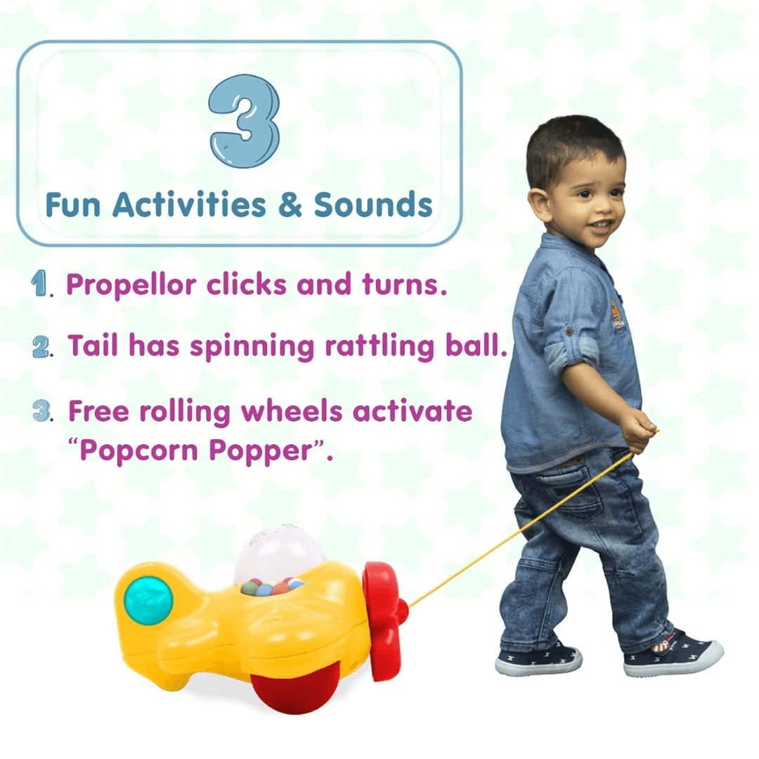 Giggles- 2 in 1 Toddler Multicolour Giftset,Shape Sorting Cube and Aeroplane Pull Along Toy, Develops Motor Skills,18 Months and Above, Infant & Pre-School Toys - Timbuktoon