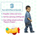 Giggles- 2 in 1 Toddler Multicolour Giftset,Shape Sorting Cube and Aeroplane Pull Along Toy, Develops Motor Skills,18 Months and Above, Infant & Pre-School Toys - Timbuktoon
