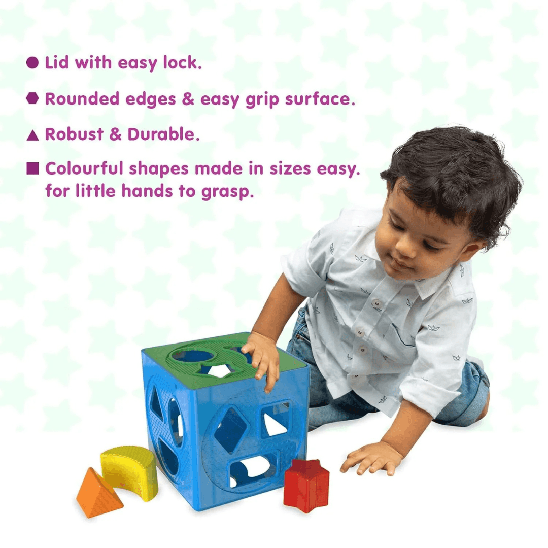 Giggles- 2 in 1 Toddler Multicolour Giftset,Shape Sorting Cube and Aeroplane Pull Along Toy, Develops Motor Skills,18 Months and Above, Infant & Pre-School Toys - Timbuktoon