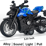 Joy Junction 1:18 Scale Ducati Die-cast Motorcycle Toy – Alloy Pull Back Superbike Model with Lights & Sound | Simulation Bike for Kids, Adults & Car Dashboard Display(Blue)